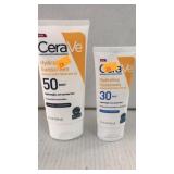 2 tubes CeraVe hydrating Sunscreen.  5oz - spf 50
