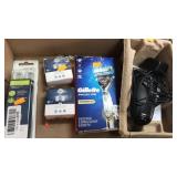 Lot of razors. Snore guards. Tooth brush heads.