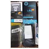 Lot of phone cases. Screen protectors.
