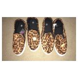 2 pairs slip on shoes.  Size 6 & 7.