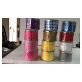 12 rolls wired ribbon. 2in x 9 ft.