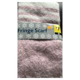 Lot of 2 Pink & white fringe Scarves.