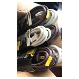 Lot of 6 - 9feet extension cords. Brown & white