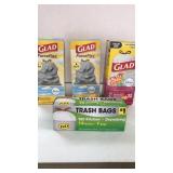 4 boxes of misc trash bags.