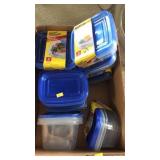 Lot of plastic storage boxes
