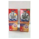 2 boxes 13 gallon kitchen bags.  20 per box