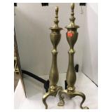 Pair of Fireplace Andirons 22 In High.