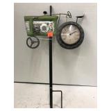 Green Tractor Wind Vane / Thermometer Garden