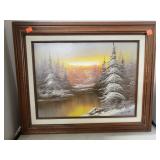 Wood Frame Canvas Painting
