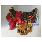Plaster Saddle Decorative Piece