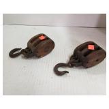 2 ct. - Vintage Pulleys