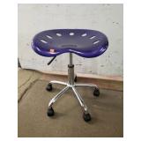 Purple Adjustable Rolling Stool