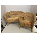 Wicker Sofa & chair Set of Large Doll Furniture