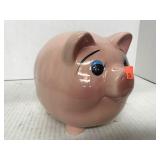 Pig.  Piggy Bank W/ Rubber Stopper 8 x 6in approx