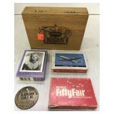 Some Vintage Playing Cards in Wood Box