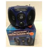 Mini Twin Speaker AM/FM Portable Radio