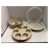 Three count of microwave cookware