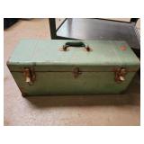 Metal Toolbox  Approximately 22 x 9 Inches