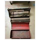 Small Metal Toolbox & 2 Toolbox Trays