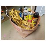 Grouo Lot Extension Cords, Tire Foam, etc