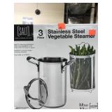 SALT. 3pc stainless steel Vegetable Steamer.