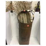 Copper (?) 26in tall Container. With Grasses