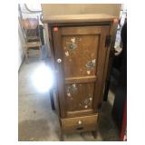 Free Standing Cabinet with Floral Design -