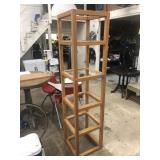 Wooden & Glass Shelving Unit with LED Light