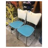 2 ct. of Vintage Metal Framed Cushioned Chairs