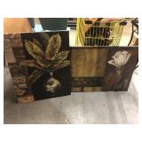 2 ct. of Canvas Paintings of Plants & Flowers -