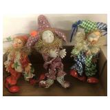 3 ct. of Vintage Ceramic Clown/Jester Toys