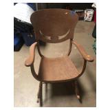 Vintage.  Unique.  Wood rocker.  Curved seat.