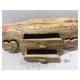 Unique. Jewelry Box carved from Log. 15in long x