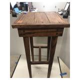 Wood plant stand / side table.  27in high.