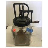 4qt. Butter Churn. Glass base.