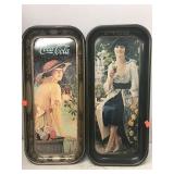 2 Coca-Cola trays.  Vintage look. 19x8.5in.