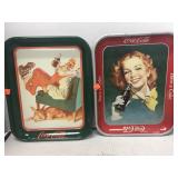 2 Coca-Cola trays.  Vintage look.  10.5x13in