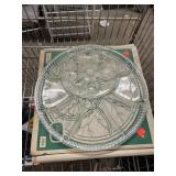 Vintage Crystal Egg and Relish Tray Indiana Glass