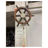 Boat Wheel & Paddle Decor Piece