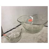 Chip & Dip set.  Clear glass.  Wavy edge.