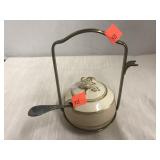 Sugar bowl wi/ holder & spoon. Pondeville.