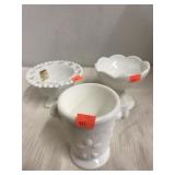 3 pc. Milk glass