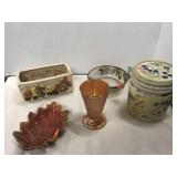 Vintage glass decor pieces.  W/ amber carnival