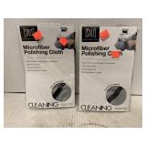 Two microfiber polishing cloths