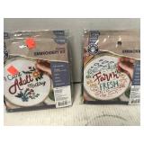 8 Embroidery Kits.  2 Styles - 4 in Each Style