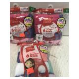 3pkgs. Hanes,  Low rRse Briefs, Girls size 12.