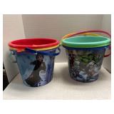 6 ct. of Plastic Buckets - Disney, Marvel, etc.