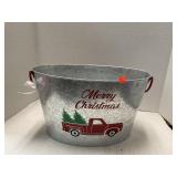 Galvanized Metal Christmas Ice Bucket