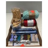 Lot of Craft Supplies - Yarn, Crochet Hooks, &