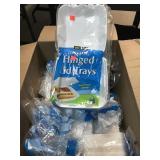 11 pkgs. Foam Hinged Lid Trays. 14/ pkg.